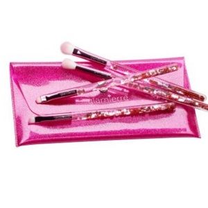 GLAMIERRE Pink Luxe Glitter Hearts Eye Brush Collection VALENTINES DAY $30